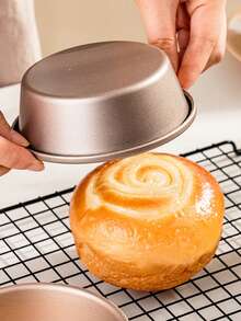 1/4/6 件 4 英寸金色不粘圆形汉堡模具、芝士蛋糕烘焙工具、烤箱/空气炸锅/面包/鸡蛋模具，适合家庭使用 - 漢堡模具 金 - 查看 6