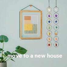 1 件 7 石天然脉轮石壁挂装饰 - 原创水晶墙饰生命之树抛光宝石片，用于精神疗愈和家居装饰 - 原石墙饰，用于冥想和瑜伽 - 彩色 - 查看 4