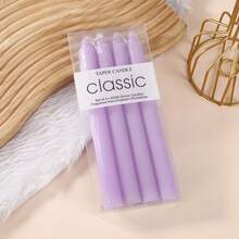 Box Of 4pcs Modern Minimalist Taper Candles,20cm/25cm Tall,Multi-Color Optional,Fragrance-Free Design For Festive Party & Home Decor, Gift Box,Festive Party Ambiance Candles,Suitable For Easter Day,Father's Day,Mother's Day,Weddings,And Various Other Holidays,Dinner Table Decorations, Birthday Party,Romantic Candles,Men&Women Gift,Outdoor Picnic Emergency Lighting Candle - Multicolor - View 17
