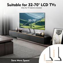 RibasuBB Adjustable Black TV Stand For 32-70 Inch LCD Television, Maximum Load 77.2lbs, Tabletop Mount, Cold-Rolled Steel, Easy Assembly - Black - View 6