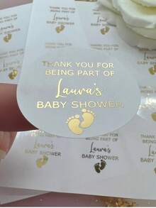 30/60/120/200张个性化婴儿派对烫金贴纸、感谢贴纸、激光贴纸、婚礼贴纸、日常贴纸,多功能、可调节、装饰性强、可重复使用、精致、可爱、高品质、现代、多彩、萌趣、舒适、时尚、可定制、个性化、独特、送给他的理想礼物、送给她的理想礼物、家居焕新、定制贴纸、温馨氛围、冬日优雅、时尚设计、都市盛宴、时尚装饰、永恒之爱 - 彩色 - 查看 3