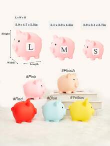 Customized Large Piggy Bank, Girl Piggy Bank, Piggy Bank, Customized Piggy Bank, Children's Gift, Birthday Gift, Baby Bathing Gift, Fashion, Colorful, Cute, Minimalist, Kawaii, Unique Personalized Gift, Suitable As Christmas Gift, Valentine's Day Gift, DIY Customized Birthday Gift, Anniversary Gift, Multi-Functional, Custom, Personalized, Unique, Home, Garden, Office, For Anniversaries, For Valentine's Day, For Mother's Day, For Birthdays, For Father's Day, For Graduation, For Weddings, For Housewarming,Home Harmony - Multicolor - View 4