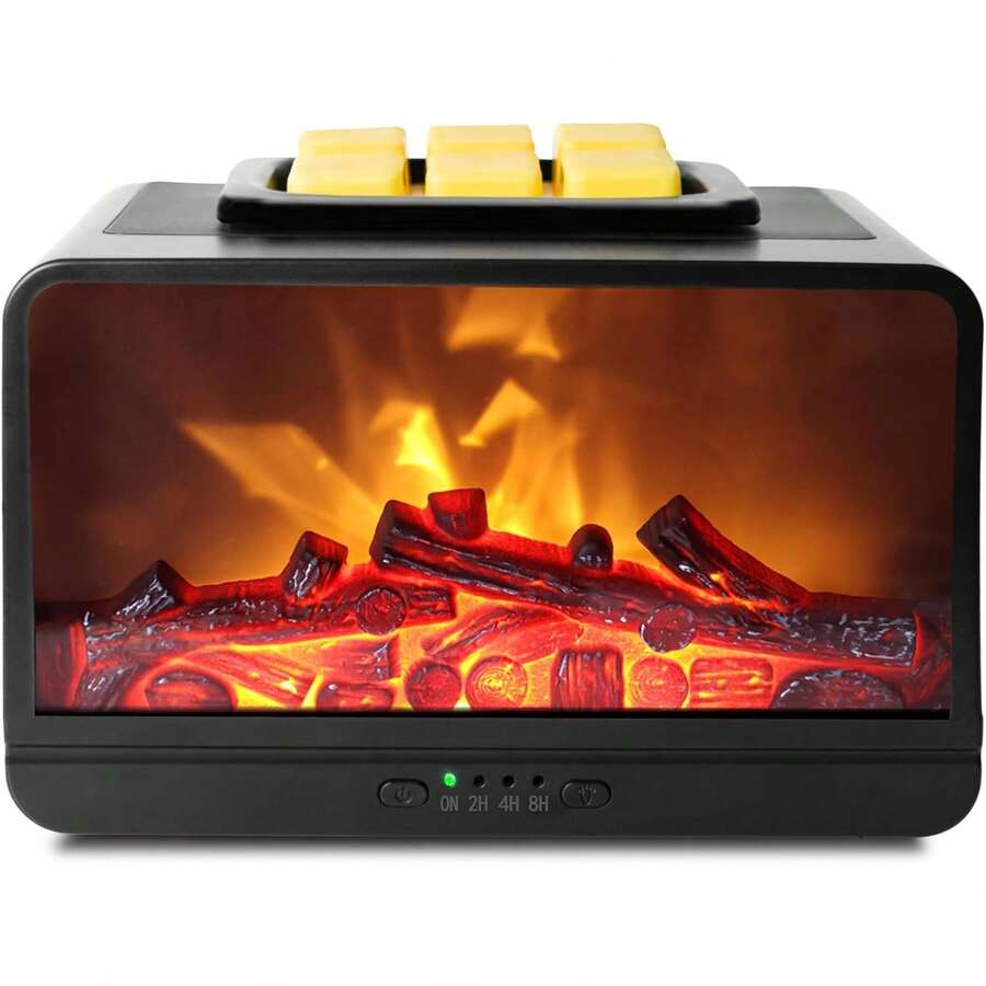 1/2pcs 3D Simulated Flame Wax Melting Lamp – PTC Electric Wax Warmer With Color-Changing LED, Aromatherapy Heater, Perfect Home Office Gift And Decoration - 1pcs - View 1
