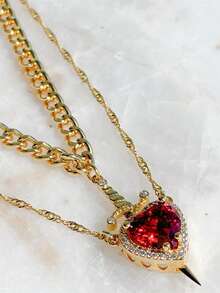 心与剑项链独特情侣项链银色镀金项链情侣首饰圣诞节和情人节礼物