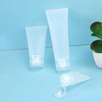 2/3 piezas Botellas de tubo suave cosméticas recargables vacías con tapa abatible, envase de muestra de maquillaje para viajes, contenedor de almacenamiento para pasta de dientes, champú, limpiador facial, loción corporal, decoración del hogar y del baño, decoración de otoño, de vuelta a la escuela