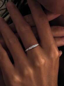 Stylever 1pc 925 Sterling Silver Zirconia Fine Jewelry Gift For Women Elegant Ring Daily Versatile Style Party Decoration Fine Gift For Women