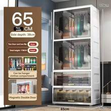 5/3/1-Layer Multifunctional Folding Storage Cabinet With Large Storage Capacity - Bottom Movable Pulley - Thickened Material Saves Storage Space - Easy And Worry Free Installation, Suitable For Clothes, Bedding, Kitchen Utensils, Shoes, Bags, Books