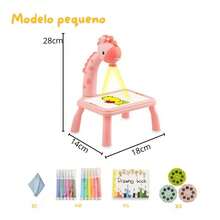 Giraffe Drawing Table With Projection Of Various Different Drawings Erasable Whiteboard - Rosa Oxidada - Ver 3