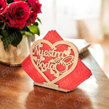 MDF Wedding Napkin Rings, 10 Pieces - 婚禮8 - 查看 2