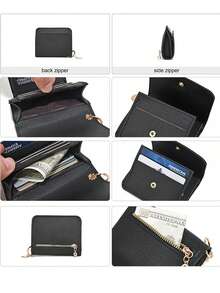 女孩短款钱包，时尚手拿包，多卡槽，拉链零钱包 - 彩色 - 查看 5