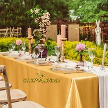 1pc Elegant Pink Satin Tablecloth, Romantic Polyester Rectangle Tablecloth Suitable For Valentine's Day, Wedding, Holiday, Birthday Party, Banquet, Great For Creating A Festive And Sophisticated Atmosphere, Wedding Decoration