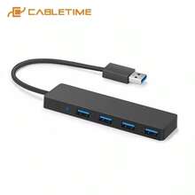 USB 3.0 Hub 4-Port Adapter Charger Data SLIM Super Speed PC Laptop Desktop - 黑色 - 查看 5