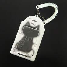 1 peça de bolso para fotos de gato preto e branco fofo, porta-cartões minimalista com decoração de orelha de gato, clipe para exibição de cartões de fotos de ídolos Kpop, porta-crachá de identificação de PU brilhante de 3-3,5 pol., adequado para artigos de fãs de shows, cabide para guardar cartões de fotos em bolsas