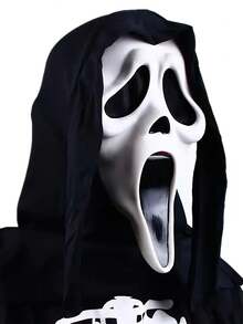 1pc Escape Chamber Horror Adult Death Skull Scream Latex -Mask Script Kill Dawn Kill Scream Ghost Latex -Mask Suitable For All Kinds Of Dance Party Cosplay.Halloween