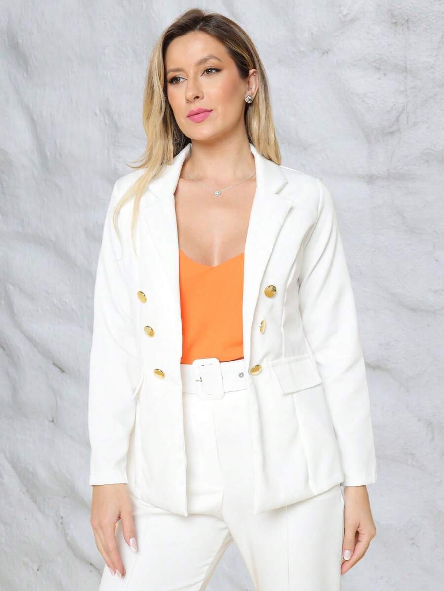 Women Blazers - White - View 1
