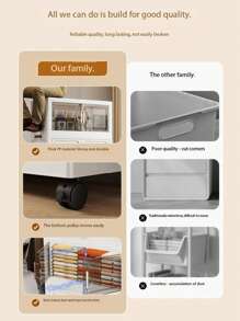 1pc 48cm/18.9in - 60cm/23.6in Wide Storage Cabinet, Foldable Storage Box, Home Living Room Toy Cabinet Organizer, Snack Cabinet, Kitchen Storage Cabinet, Christmas Gift, Storage Box, Under Bed Storage