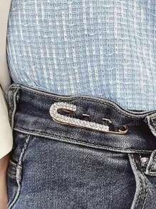 1/2/4pcs Rhinestone Brooch For Women Girls Gold Silver Color Safty Pin Brooch Lapel Pin Badge Sweater Dress Clothing Decor Hat Accessories