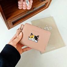 INS New Minimalist Cute Sticker Fashion Women Purse Large Capacity Coin Pouch With Drawstring Zipper For Women Wallet Mini Wallet Purse Wallet Small Wallet Cute Wallet Wallet - Pink - View 1
