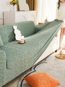 1 件波西米亚风格全封闭弹力防滑沙发套，四季提花天鹅绒通用套，宠物友好、防尘、防猫抓，附赠枕套。 - 綠色 - 查看 3