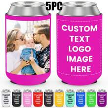 Customizable Beer Sleeves, Personalized With Logo, Name, Photo, Font, Ideal For Parties, Gatherings, Home, Travel, Custom Beverage Bottle Coolers With Initial Text Letter Combination Design, Fun Birthday, Wedding, Party Gifts (Non-Food Contact)