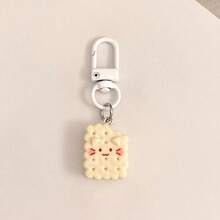 Cute Snack Biscuit Animal Pink Biscuit Rabbit Keychain, Kindergarten Kids Accessory, Phone Charm, Simplistic Car Key Chain, Earphones Decor, Gift - Multicolor - View 16