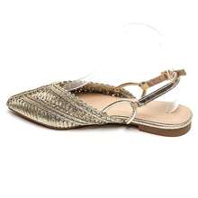 Sandals Plate Tresses à Bout Pointu Avec Bride Réglable – Élégance Estivale Chic - Gold - View 5