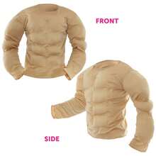 Adults Nude Muscle Chest – Padded Six-Pack Costume Top For Men – Funny Fancy Dress For Superhero, Wrestler Or Comedy Outfits - skin/nude - View 6
