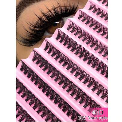 10 Rows 200 Clusters Eyelashes, 40D Mix Full Curled Eyelashes, Natural Appearance Single Length DIY False Eyelashes - Beginner Friendly & Reusable Lashes Lash Clusters, Eyelash Clusters, Individual Eyelashes, Lashes, Fake Lashes