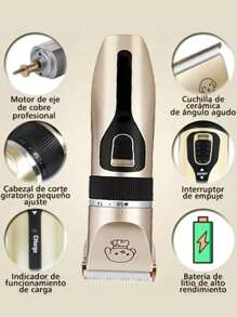 DeTODO Kit De Máquina Cortadora De Pelo Para Mascotas. Incluye 11 Piezas
