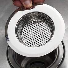 Stainless Steel Kitchen Sink Filter Screen - Diameter 4.5 Inches, Suitable For Most Sinks, Durable 304 Stainless Steel, Filter Screen - Bạc - Xem 3
