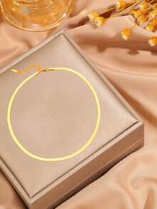 1pc Minimalist Fashionable Stainless Steel Woven Necklace, Suitable For Women And Men