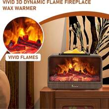 1/2pcs 3D Simulated Flame Wax Melting Lamp – PTC Electric Wax Warmer With Color-Changing LED, Aromatherapy Heater, Perfect Home Office Gift And Decoration - 1pcs - View 5