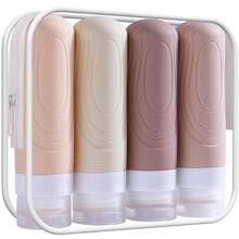 Travel Essentials 4-Piece Cosmetics Sub Package Travel Suit Lotion Shampoo Shower Gel Hose Bottle Macaron Flip Squeeze Bottle Travel Suit Portable Sub Package Suit Empty Bottle Lotion Shampoo Hose Home Bathroom Decor Fall Decor Back To School