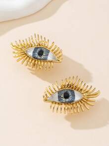 1 对时尚夸张眼睫毛设计耳环