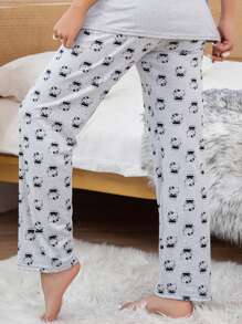 Sanrio Calça Longa Confortável e Larga com Estampa da Hello Kitty, Roupa de Estar em Casa/Calça de Pijama, Adequada para Todas as Estações, Outono