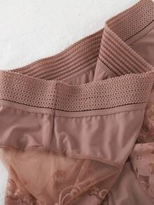 5 peças/pacote Calcinhas de Renda Femininas, Recorte de Renda Semitraslúcido Leve e Respirável com Padrão Floral Romântico, Secagem Rápida e Confortável - Multicolorido - Visão 10