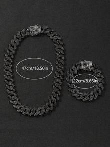 Stylish Full CZ Diamond Hiphop Chain Necklace, Suitable For Men And Women Everyday Streetwear, Great Gift