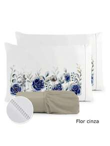 3-Piece Sheet Set 400 Thread Count For Queen King Single Bed Micropercal - WHITE FLOWER - View 5