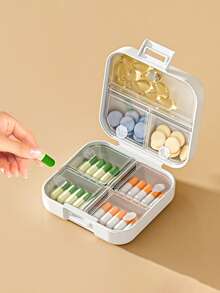 1pc/2pcs Pill Case, Portable Sealed Medicine Box, Mini Portable Pills Organizer Case, Waterproof And Moisture-Proof Travel Medicine Storage Box Small Pill Box With Separate Layers, Pocket Pill Box, Dispenser For Purse Vitamin Fish Oil Compartments Container Medicine Box, Medicine Organizer, Suitable For Outdoor Camping, Hiking, Fishing, Moisture-Proof, Mountaineering, And Travel - Multicolor - View 8