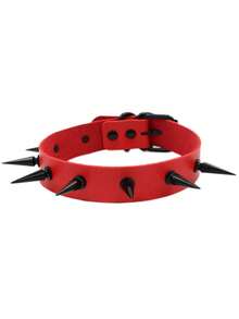 1pc Punk Goth Rivet Multi-Color Choker Necklace, Sexy & Daily Or Party Wear For Women, Creative Gift Idea For Christmas, Halloween, Valentine's Day, Holiday Costume - Multicolor - View 6