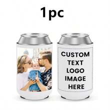 Customizable Beer Sleeves, Personalized With Logo, Name, Photo, Font, Ideal For Parties, Gatherings, Home, Travel, Custom Beverage Bottle Coolers With Initial Text Letter Combination Design, Fun Birthday, Wedding, Party Gifts (Non-Food Contact)