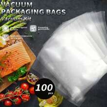 RAF 100 peças/50 peças/10 peças Sacos a Vácuo, Sacos a Vácuo para Alimentos, Sacos a Vácuo para Preservação, Sacos de Armazenamento Selados a Vácuo, Sacos para Armazenamento em Freezer e Micro-ondas, Utensílios de Cozinha Domésticos e Sacos de Preservação a Vácuo Adequados para Várias Máquinas de Vácuo