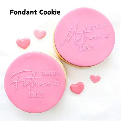 Happy Fathe's Day Mother's Day Acrylic Cookie Embosser, Daddy Fondant Cookie Mold, Mother Cookie Stamp, Clay, Cake Decoration Baking Tool