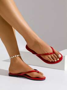 Women Flat Flip Flops, Summer Outdoor Open Toe Weaving Roman Sandals, Fashion French Style Ladies Dress, Beach, Casual, Apartment Wear, White, Beige, Black, Orange, Yellow, Purple, Grey, Gold, Silver, Blue, Green, Peach Red, Brown, Leopard Print, Formal, Holiday, Navy Nautical, Rhinestone, Canvas, Slip-On Comfortable Beach Flat Shoes