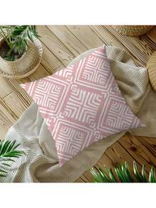 New Explosive Pink Boho Geometric Polyester Short Plush Pillow Sofa Cushion Cover 4pc(No Pillow Core)
