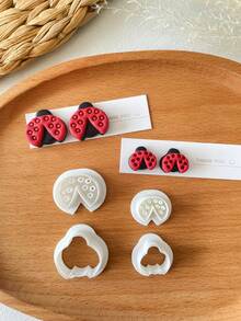2pcs Ladybug Polymer Clay Cutter Garden Embossed Cutter Polymer Clay Jewelry Making, Polymer Clay Stud Earring Stamp Making Tool, Clay Jewelry Making Kit, Clay Earring Molds, DIY Earring Gift - Ladybug L - View 3