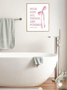 1/4 Stück/Set rosa Schleife Wandkunst Zimmer Deko Poster Aufkleber, rosa Schleife Zimmer Schlafzimmer Deko Badezimmer Deko Wandkunst Deko Ästhetische Aufkleber, für Teenager Mädchen Geschenke, inspirierende Bibelverse Schleife Wanddekoration, ungerahmte Schleifen-Dekorationsaufkleber, PVC wasserfeste selbstklebende Wandaufkleber, perfekt für Hochzeit Geburtstag Abschluss Geschenke