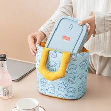 1pc Cute Printed Insulated Lunch Bag, Large Capacity Thick Thermal Food Container Tote, Portable Lunch Box Holder - Multicolor - View 13