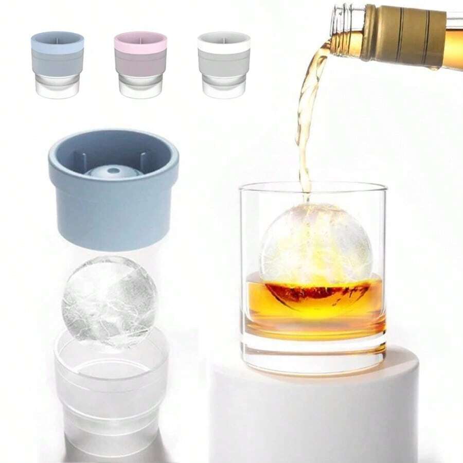 Kit 1 And 3 Ice Mold Sphere Ball Large Round Silicone Whiskey Drink Mold - 隨機的 - 查看 1