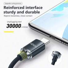 NNBILI 2026 新款 120W USB-C 转 Type-C 数据线，兼容 15/16/17 系列，支持 PD 快充；兼容华为 P50/P40/P30/Mate 9/10 Pro/Nova 6/5/4，支持 6A 快充；兼容三星；兼容小米；尼龙材质数据线 - 綠色 - 查看 6